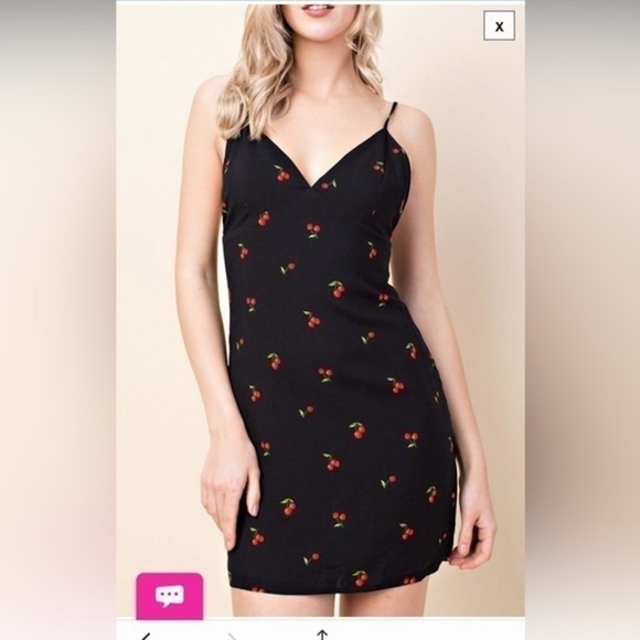 Satin black cherry mini dress - Picture 3 of 4